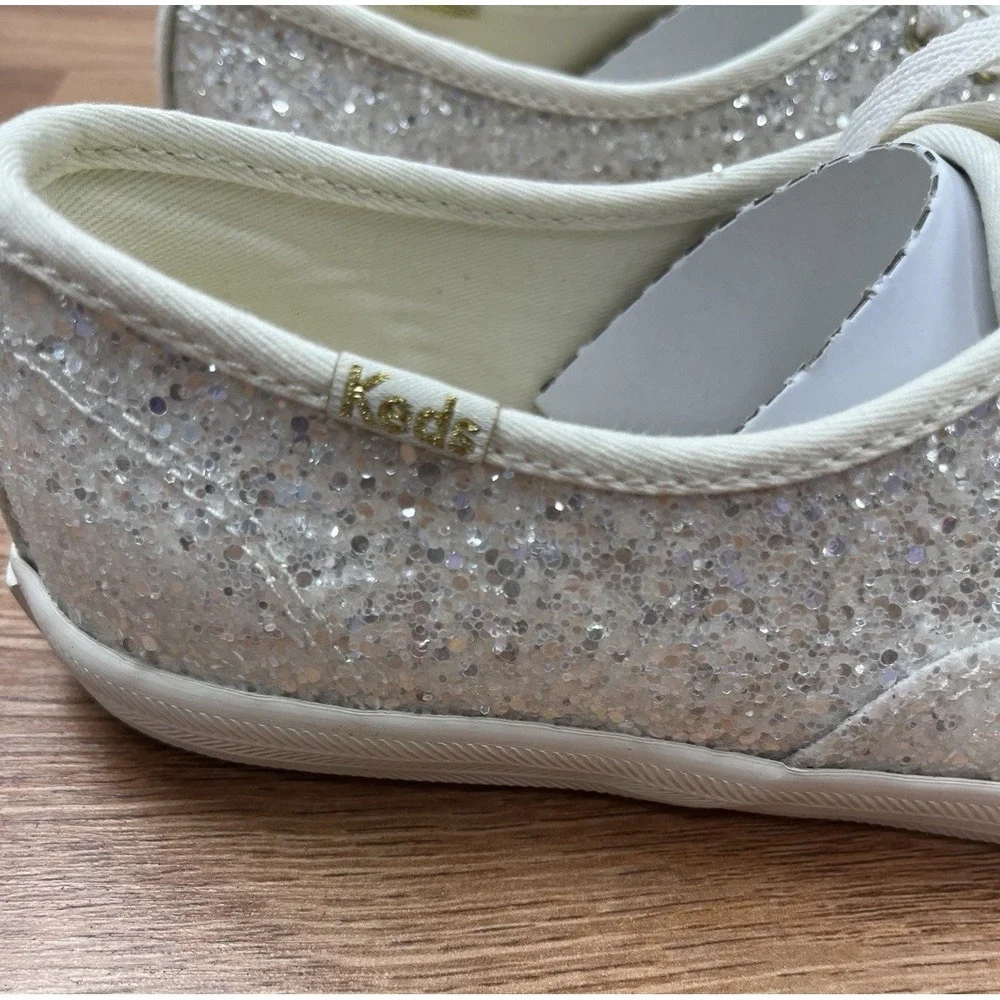 Keds Champion Glitter Lace Up Women's Sneakers Size 6.5 Cream NEW‎